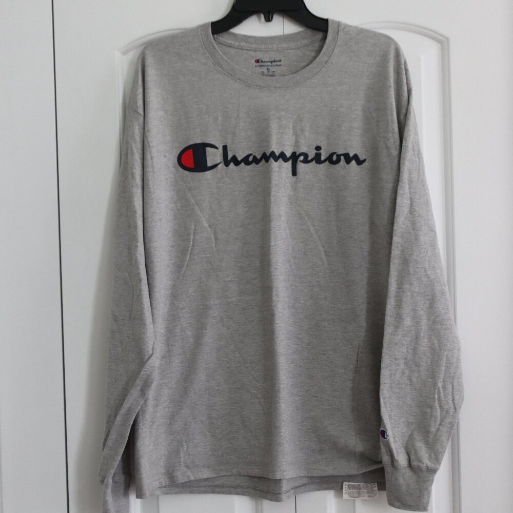 Champion Authentic Athleticwear Grey Long Sleeve Logo Tee XL